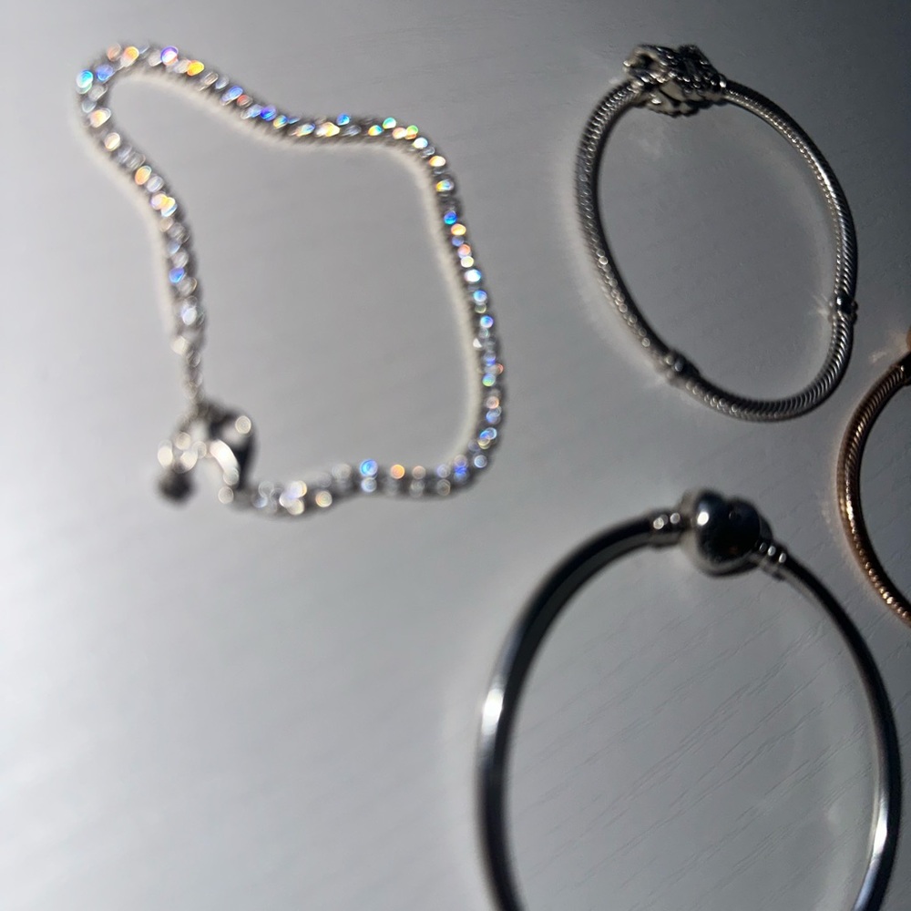 Pandora Silver and Rose Gold Heart Bracelets Set - Picture 3 of 4